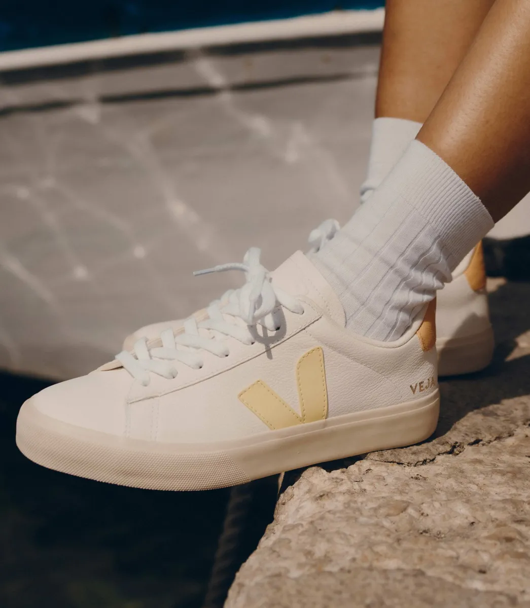 VEJA CAMPO LEATHER WHITE SUN PEACH
