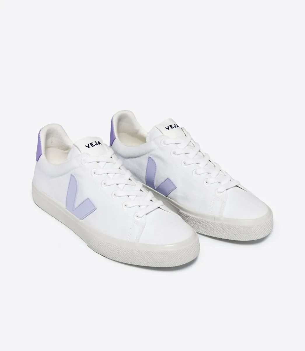 Women VEJA CAMPO CANVAS WHITE SWAN LAVANDE