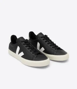 Women VEJA CAMPO LEATHER BLACK WHITE