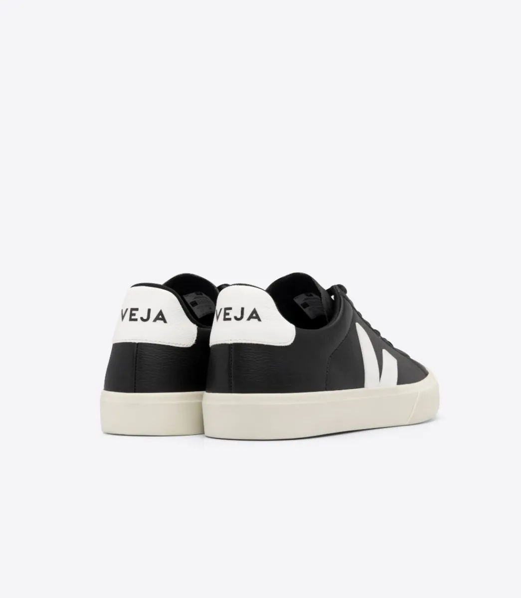 Women VEJA CAMPO LEATHER BLACK WHITE