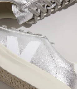 Women VEJA CAMPO LEATHER SILVER WHITE