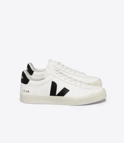 Women VEJA CAMPO LEATHER WHITE BLACK