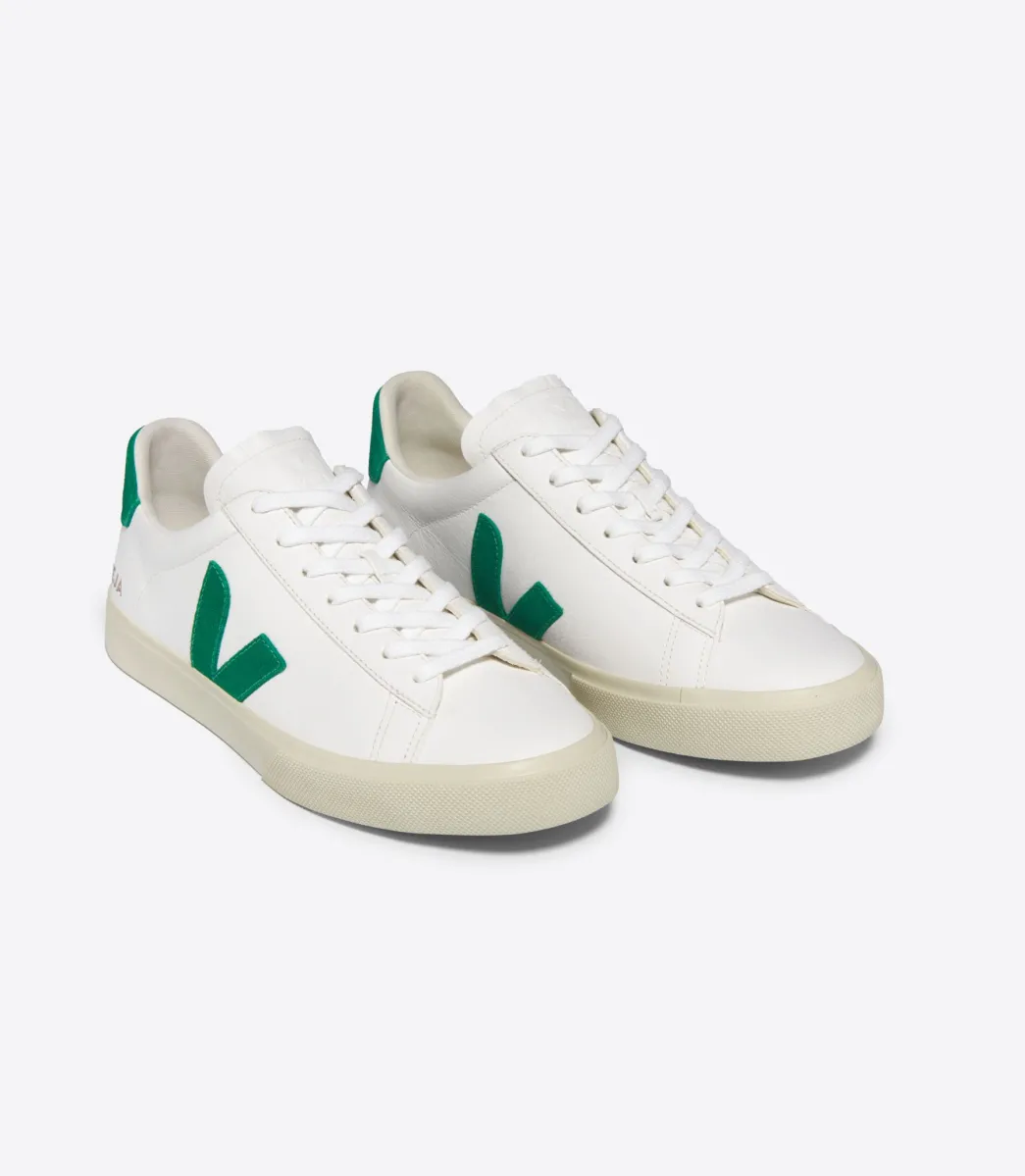 Women VEJA CAMPO LEATHER WHITE EMERAUDE