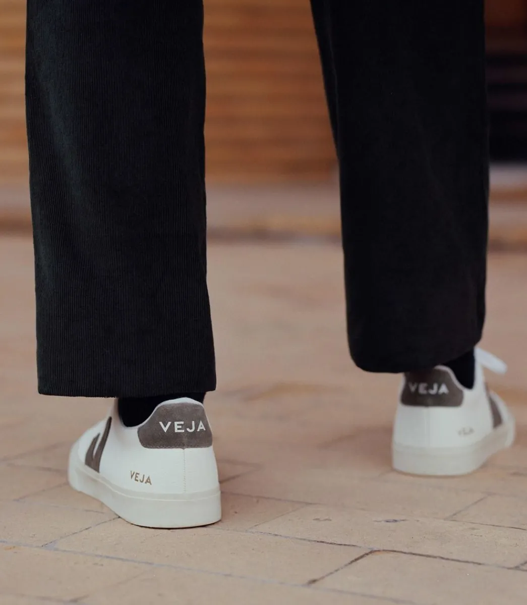 Women VEJA CAMPO LEATHER WHITE KAKI