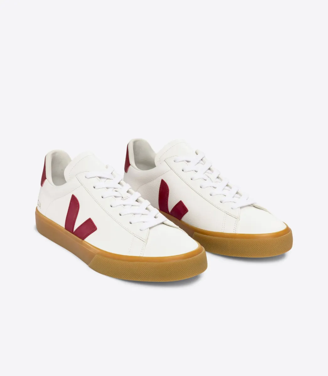 VEJA CAMPO LEATHER WHITE MARSALA NATURAL