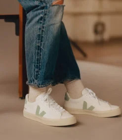 Women VEJA CAMPO LEATHER WHITE MATCHA