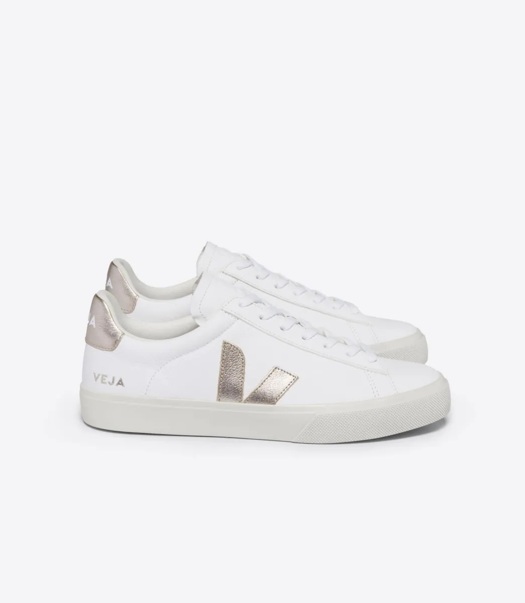Women VEJA CAMPO LEATHER WHITE PLATINE