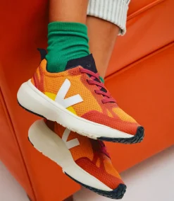 Kids VEJA CANARY ALVEOMESH PUMPKIN WHITE