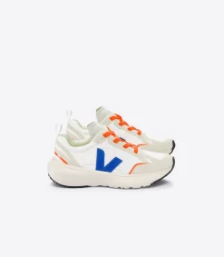 Kids VEJA CANARY ELASTIC LACES ALVEOMESH WHITE INDIGO