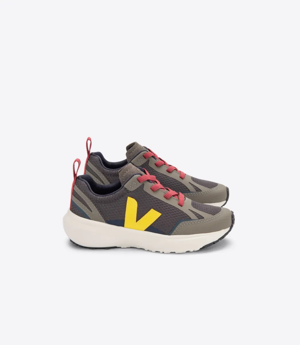 Kids VEJA CANARY ELASTIC LACES ALVEOMESH GRAFITE TONIC