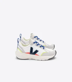 Kids VEJA CANARY ELASTIC LACES ALVEOMESH WHITE NAUTICO