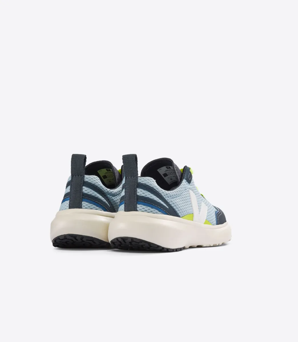 Kids VEJA CANARY ELASTIC LACES ALVEOMESH STEEL WHITE