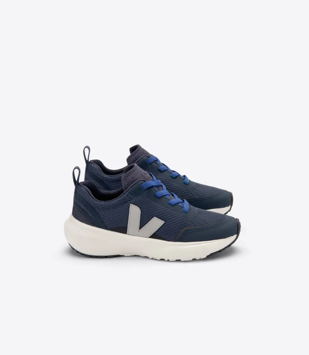 Kids VEJA CANARY ELASTIC LACES ALVEOMESH NAUTICO OXFORD GREY