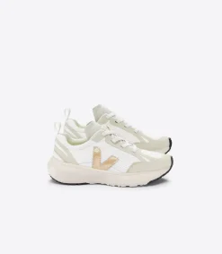 Kids VEJA CANARY ELASTIC LACES ALVEOMESH WHITE PLATINE