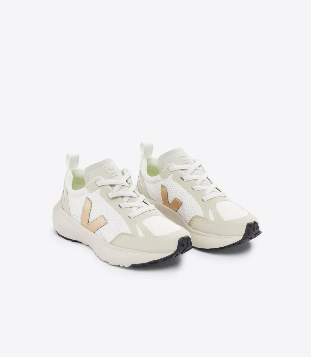 Kids VEJA CANARY ELASTIC LACES ALVEOMESH WHITE PLATINE