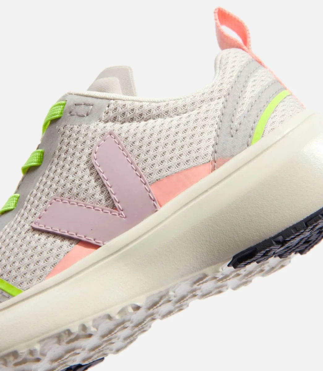 Kids VEJA CANARY ELASTIC LACES ALVEOMESH NATURAL BABE