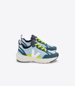 Kids VEJA CANARY ELASTIC LACES ALVEOMESH STEEL WHITE