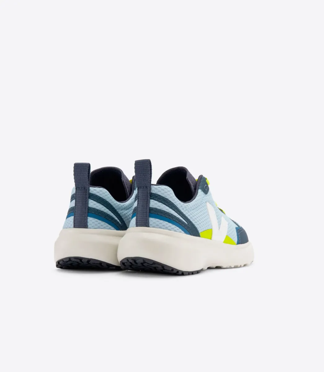 Kids VEJA CANARY ELASTIC LACES ALVEOMESH STEEL WHITE