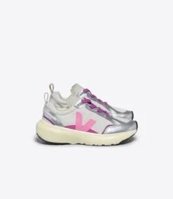 Kids VEJA CANARY LIGHT ALVEOMESH GRAVEL MALIBU SILVER