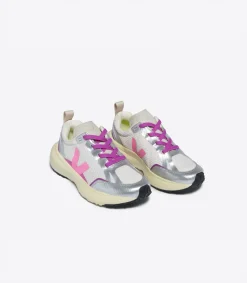 Kids VEJA CANARY LIGHT ALVEOMESH GRAVEL MALIBU SILVER