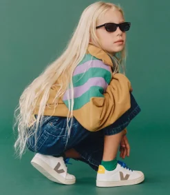 Kids VEJA ESPLAR LACES LEATHER WHITE MOONROCK TONIC
