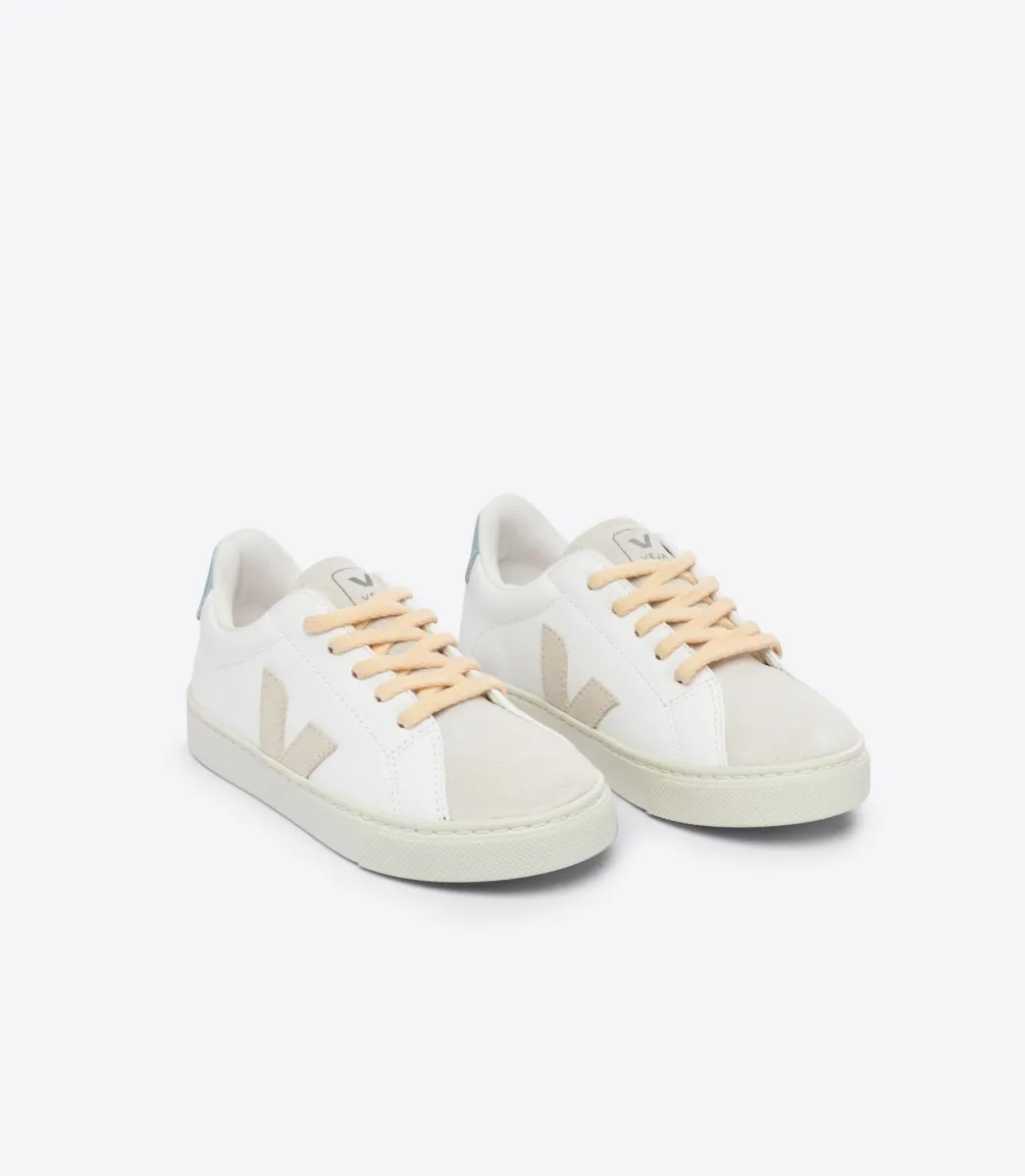 Kids VEJA ESPLAR LACES LEATHER WHITE SABLE STEEL
