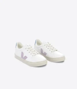 Kids VEJA ESPLAR LACES LEATHER WHITE PARME STEEL
