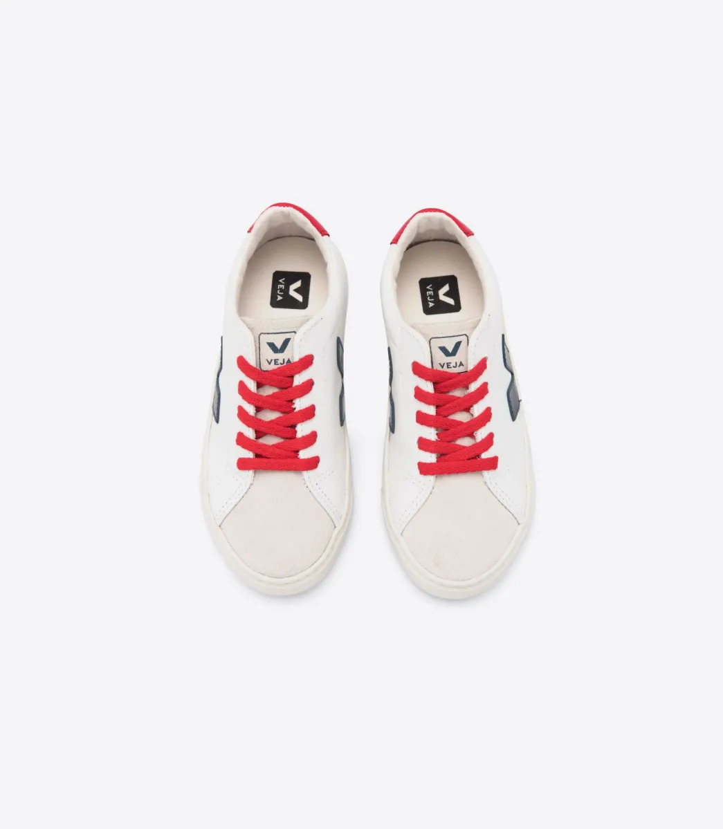 Kids VEJA ESPLAR LACES LEATHER WHITE NAUTICO PEKIN