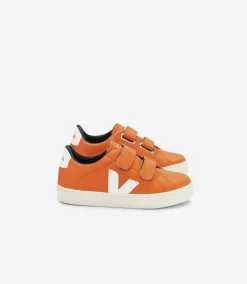 Kids VEJA ESPLAR LEATHER PUMPKIN WHITE