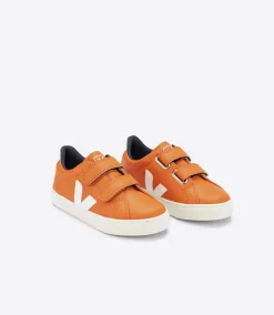 Kids VEJA ESPLAR LEATHER PUMPKIN WHITE