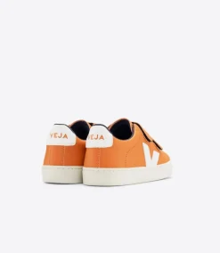 Kids VEJA ESPLAR LEATHER PUMPKIN WHITE