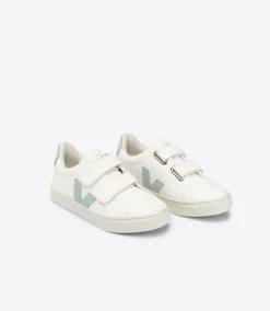 Kids VEJA ESPLAR LEATHER WHITE MATCHA