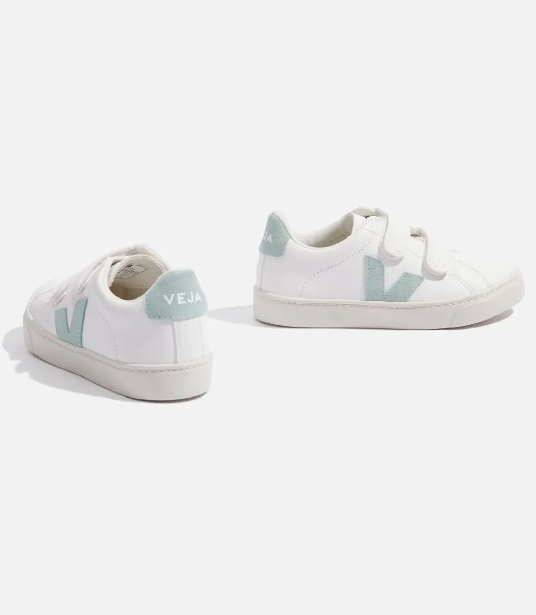 Kids VEJA ESPLAR LEATHER WHITE MATCHA