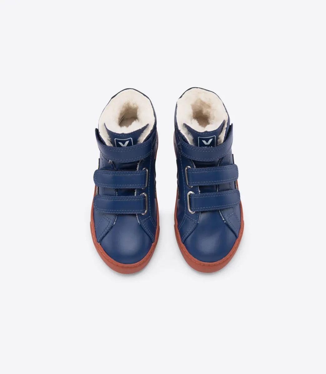 Kids VEJA ESPLAR MID FURED LEATHER COBALT RUST