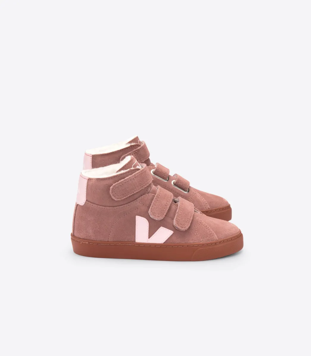 Kids VEJA ESPLAR MID FURED SUEDE DRIED PETAL
