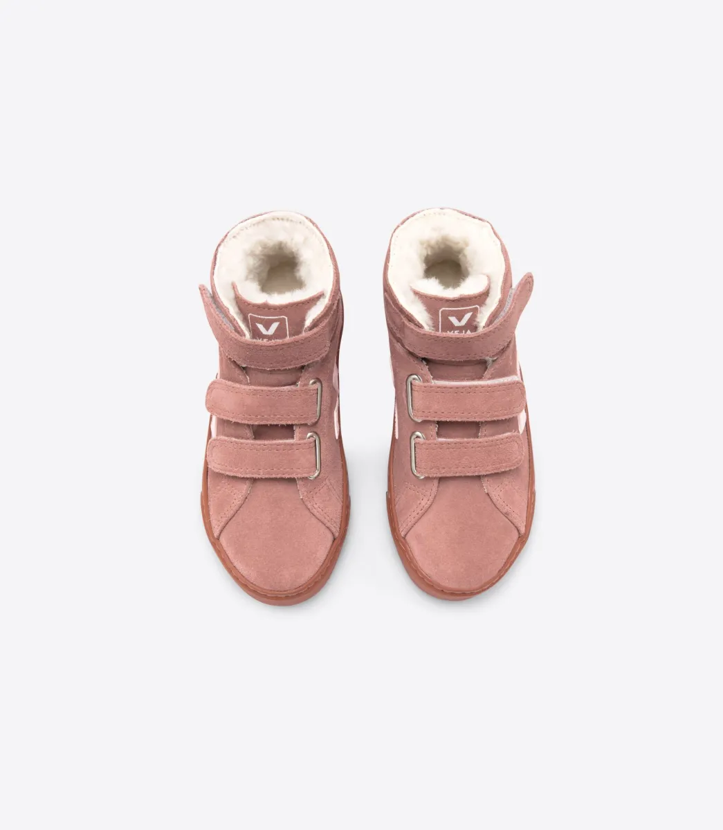 Kids VEJA ESPLAR MID FURED SUEDE DRIED PETAL