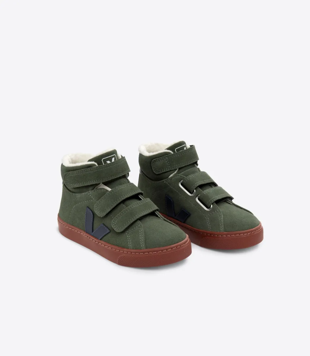 Kids VEJA ESPLAR MID FURED SUEDE MUD NAUTICO