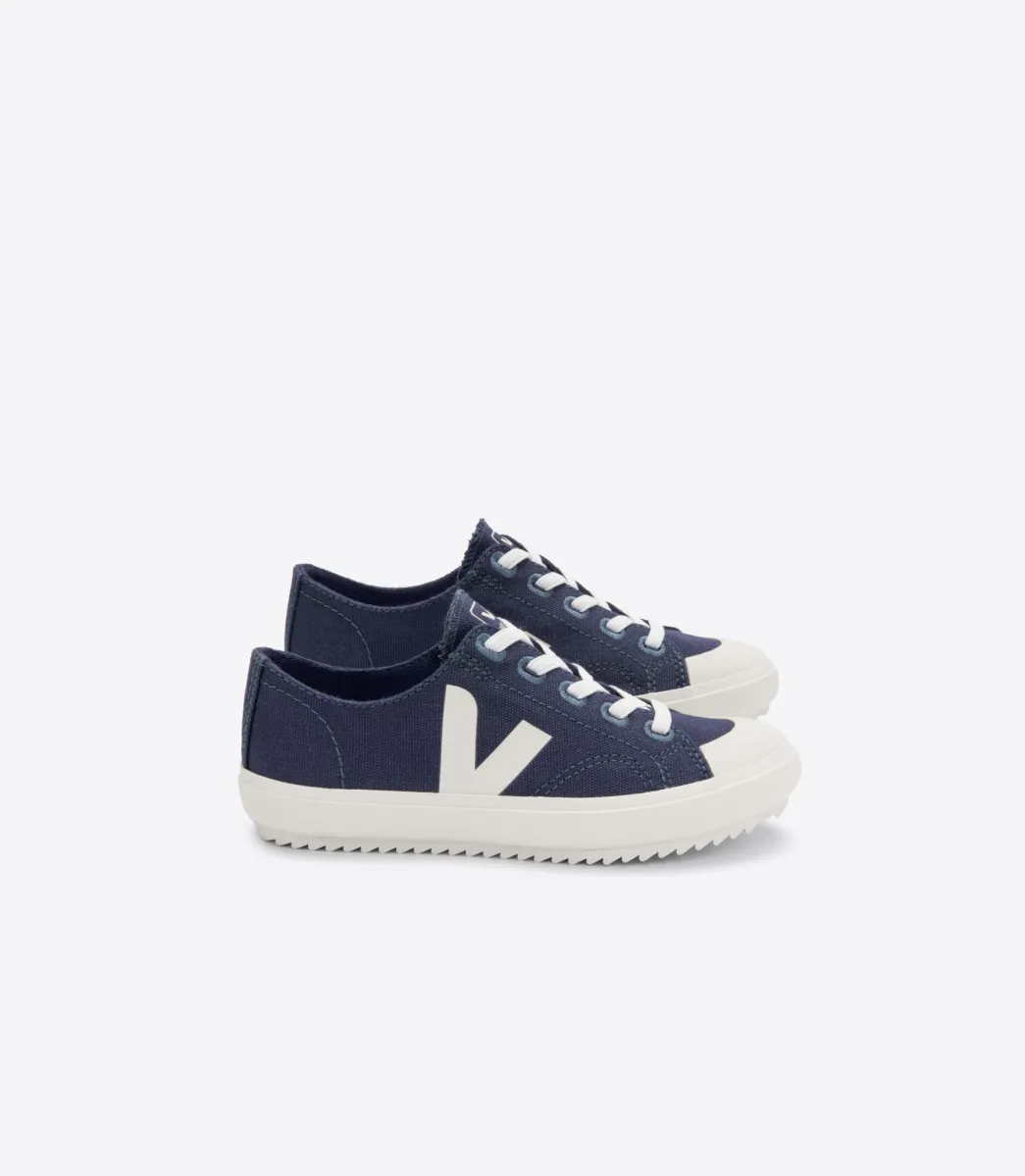 Kids VEJA FLIP ELASTIC LACES CANVAS MARINE PIERRE