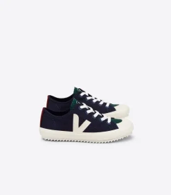 Kids VEJA FLIP LACES CANVAS MULTICO MARINE