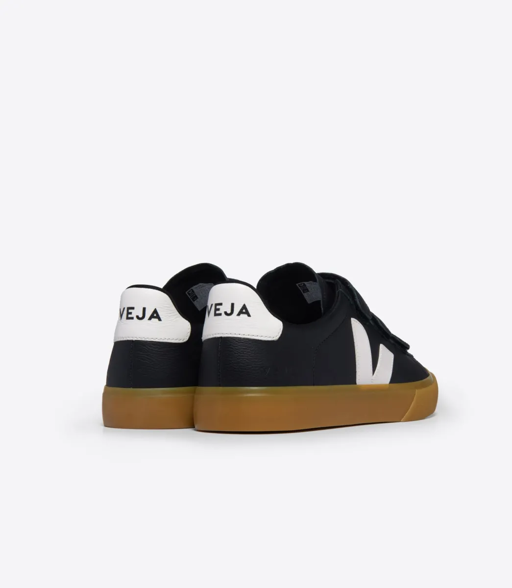 Women VEJA RECIFE LEATHER BLACK WHITE