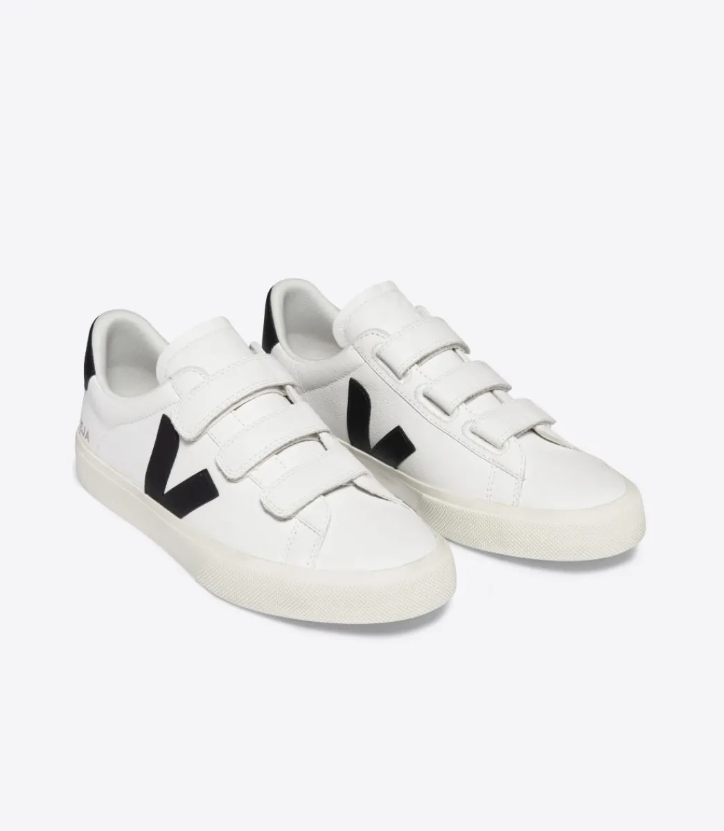 Women VEJA RECIFE LEATHER WHITE BLACK