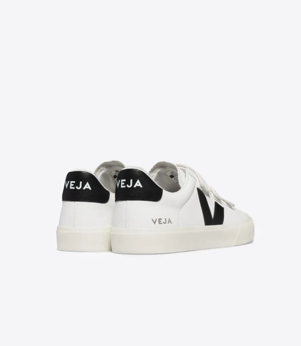 Women VEJA RECIFE LEATHER WHITE BLACK