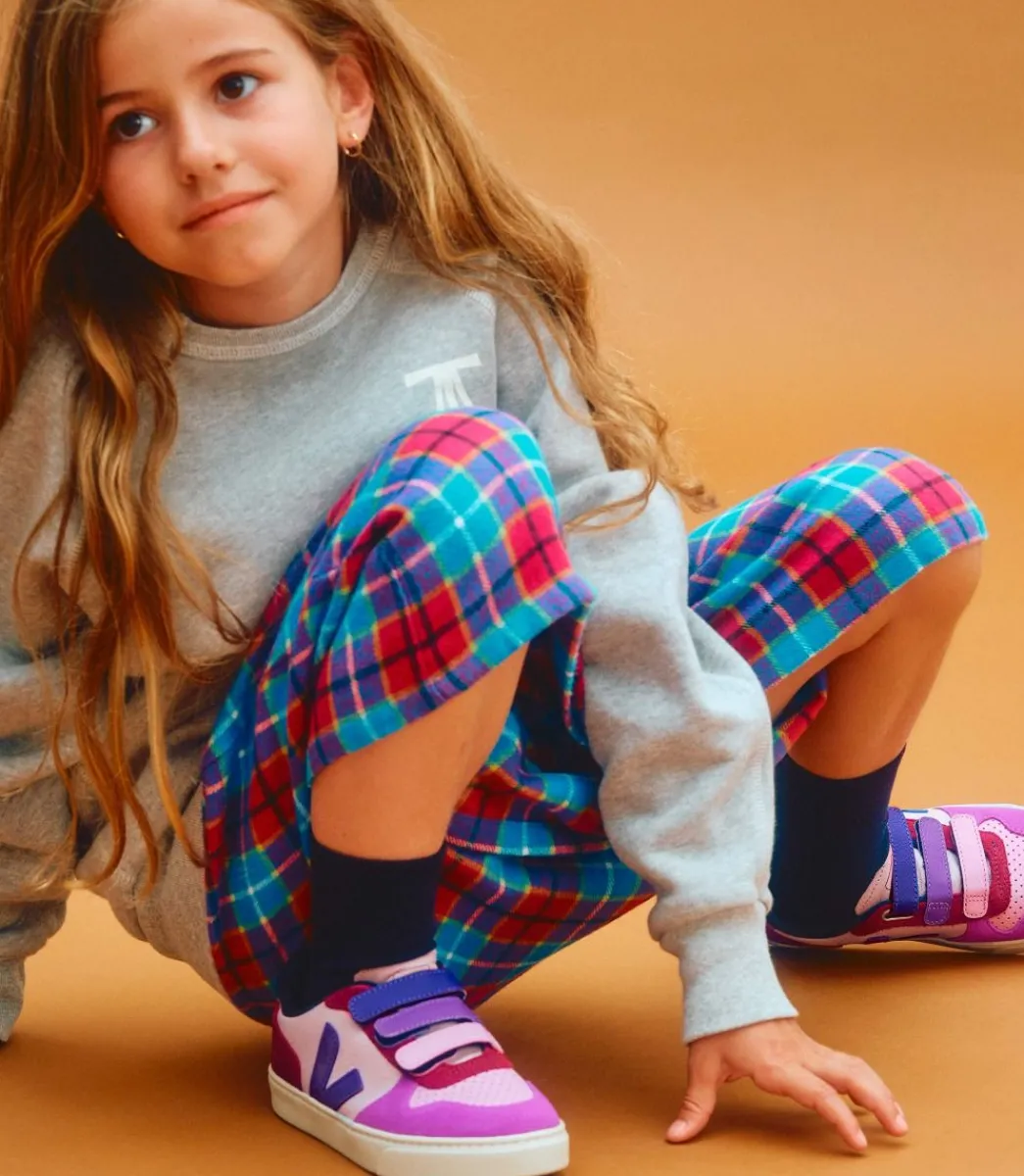 Kids VEJA V-10 LEATHER MULTICO PETALE