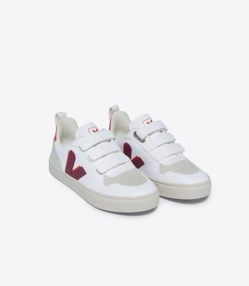 Kids VEJA V-10 CWL WHITE MARSALA ORANGE FLUO