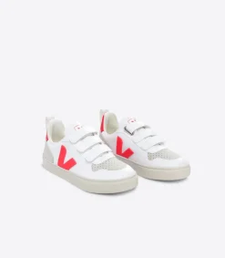 Kids VEJA V-10 CWL WHITE ROSE FLUO