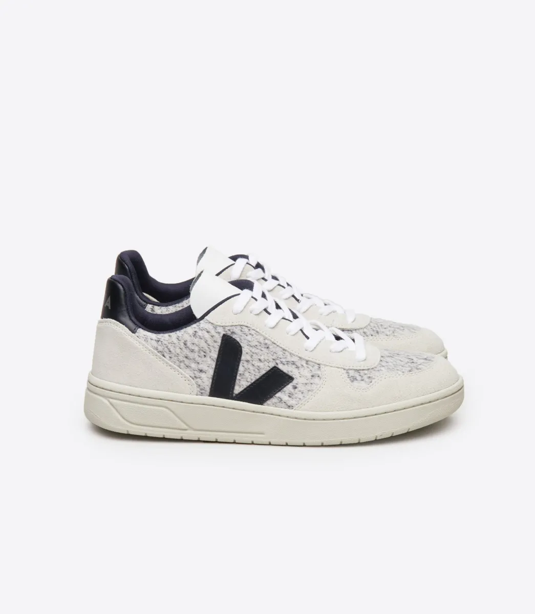 Women VEJA V-10 FLANNEL SNOW BLACK