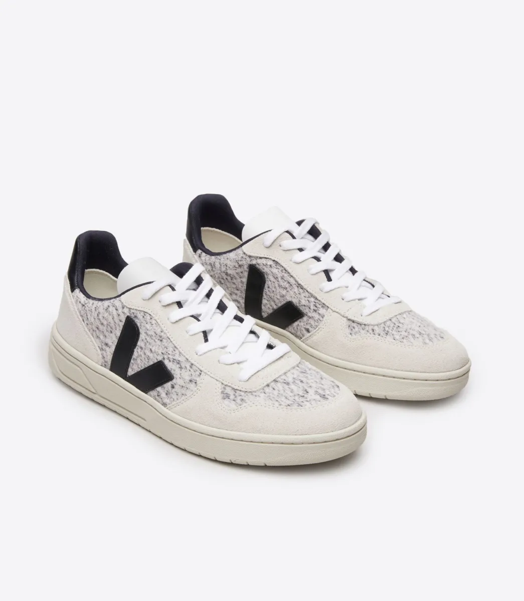 Women VEJA V-10 FLANNEL SNOW BLACK