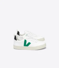 Kids VEJA V-10 LACES CWL WHITE EMERAUDE BLACK
