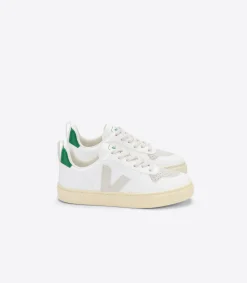 Kids VEJA V-10 LACES CWL WHITE PIERRE EMERAUDE