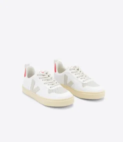 Kids VEJA V-10 LACES CWL WHITE PIERRE ROSE FLUO